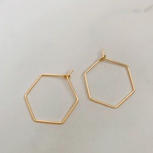 COPY - New hexagon hoop earrings